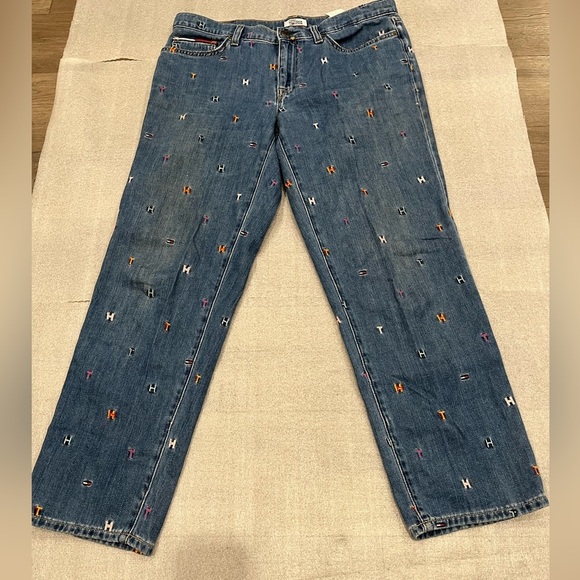 [US6/Inseam26]VTG Tommy Hilfigure Letter Embroidered Boyfriend Copain Jeans - Picture 1 of 10